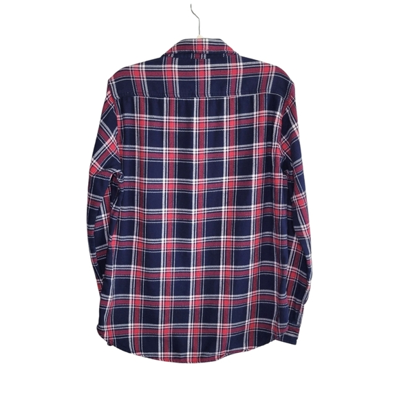 Bonobos Men's Size M Slim Fit Plaid Flannel Long Sleeve Button-Up Shirt Blue Red - Picture 3 of 8